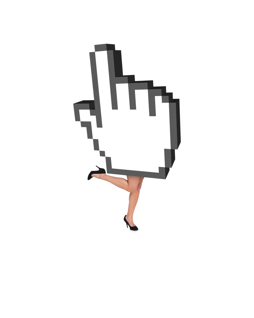 Quirky Cursor Hand with Female Legs Isolated on Transparent Background - Download Free Stock Images Pikwizard.com