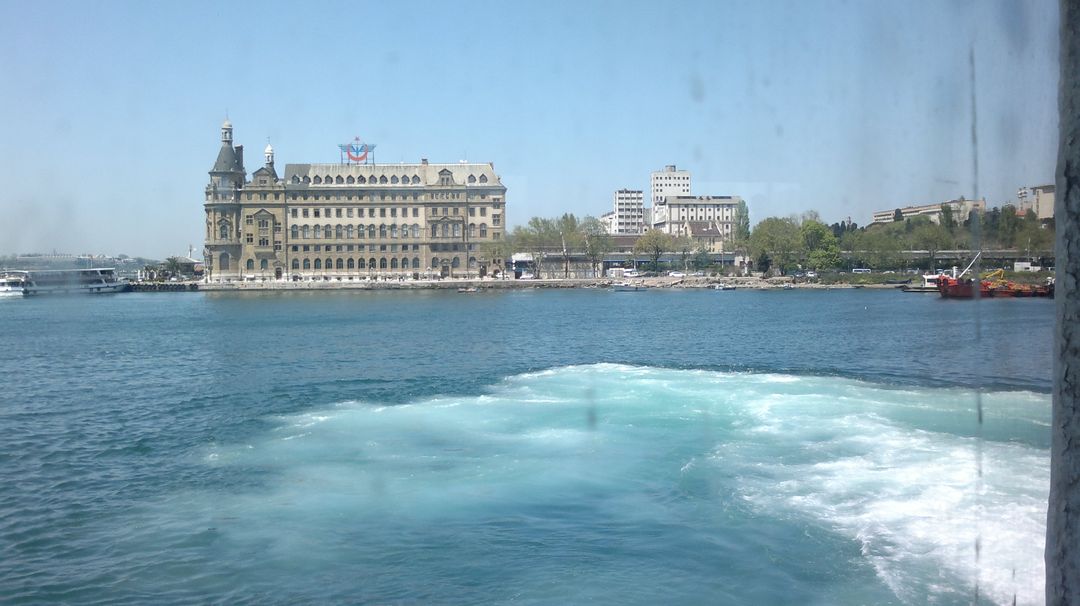 Haydarpaşa Train Station Viewed from Bosphorus Ferry on Clear Day - Free Images, Stock Photos and Pictures on Pikwizard.com