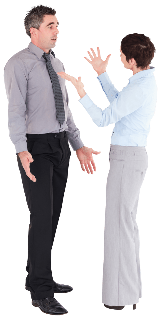 Transparent Discussion Between Caucasian Business Professionals