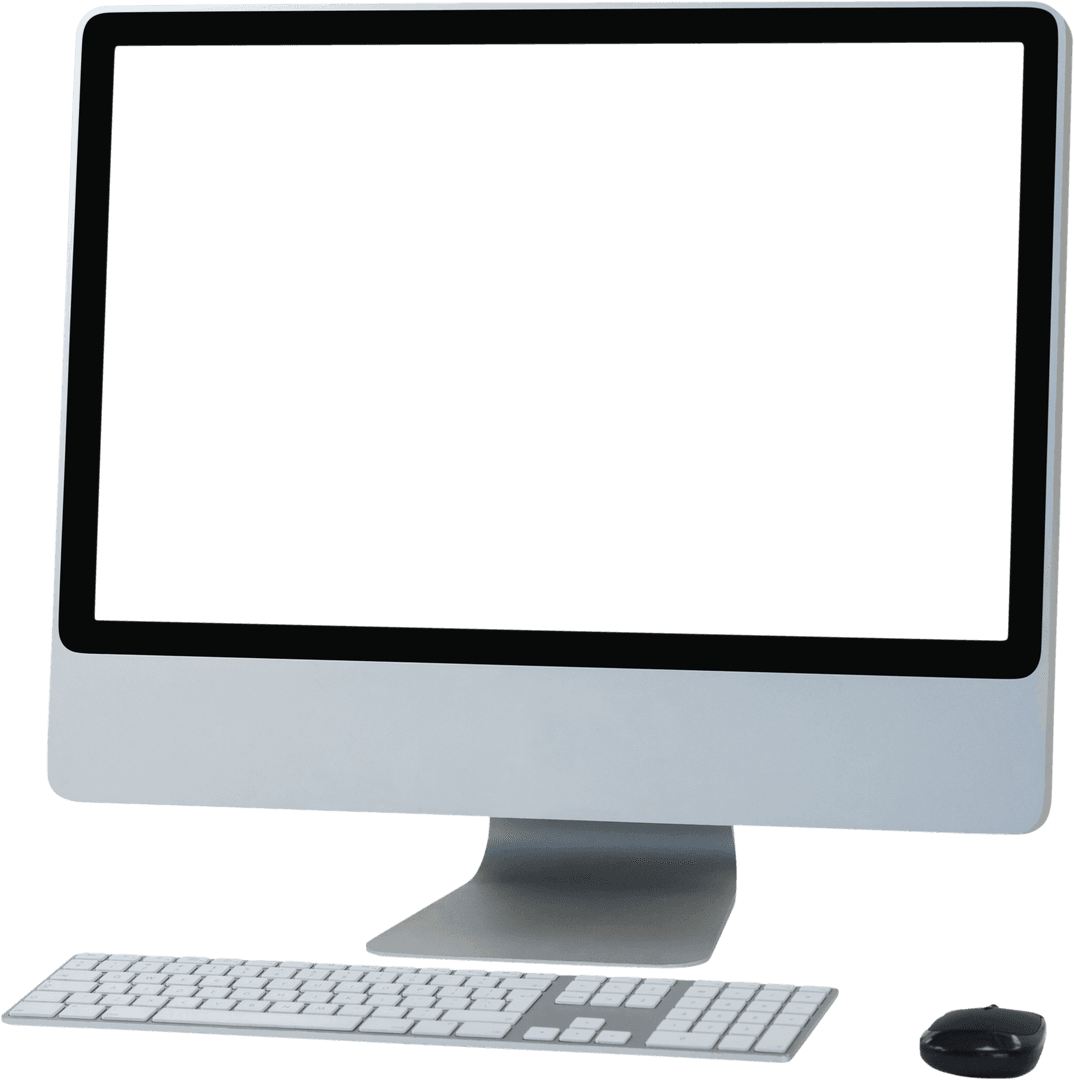 Modern Computer Monitor with Transparent Screen and Keyboard - Download Free Stock Images Pikwizard.com