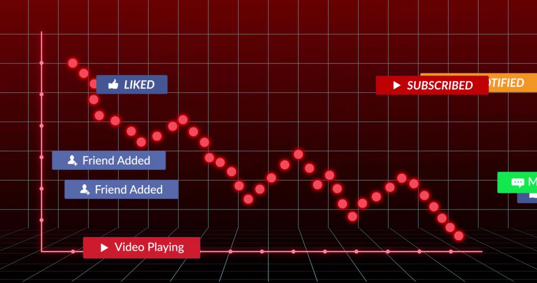 Descending Data Trend Line on Futuristic Digital Dashboard