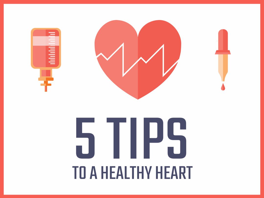 Heart Health Tips Infographic with Vital Symbols