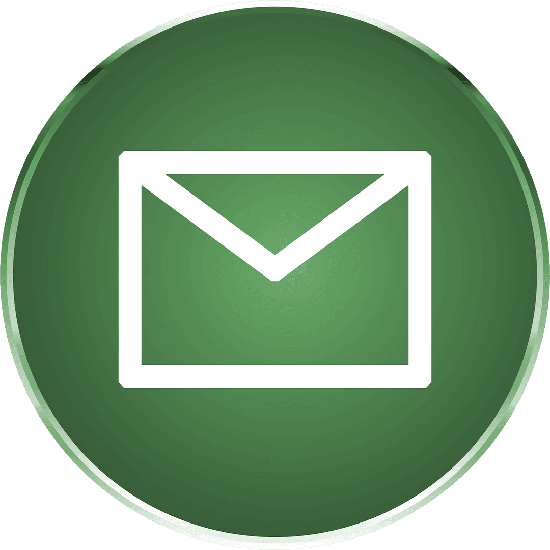 Transparent Green Envelope Icon on Circular Background