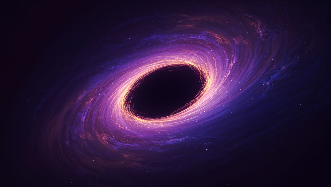 Supermassive Black Hole with Glowing Accretion Disk in Deep Space