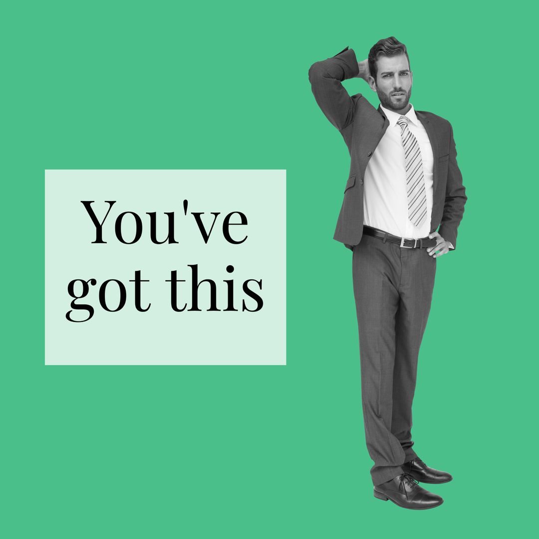 Confident Businessman Motivational Quote Background