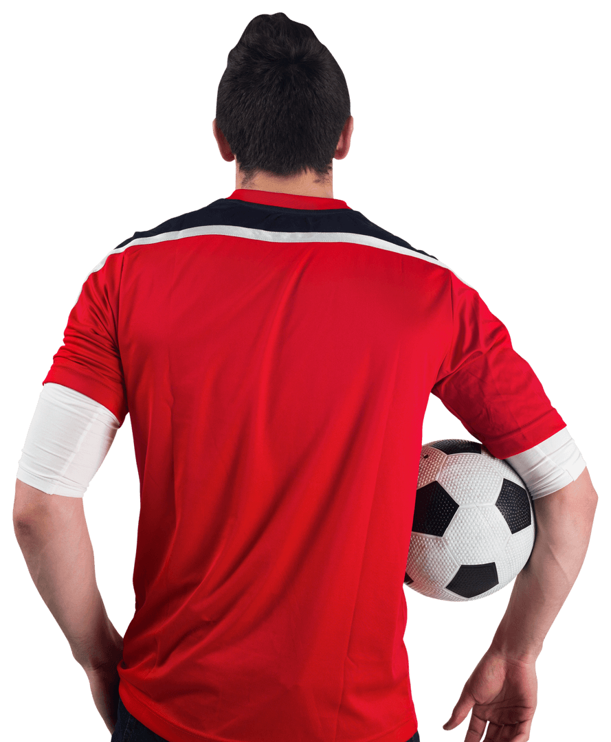 Transparent Football Enthusiast Holding Soccer Ball