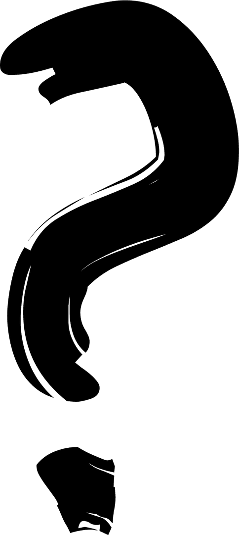 Black Question Mark on Transparent Background SVG Icon