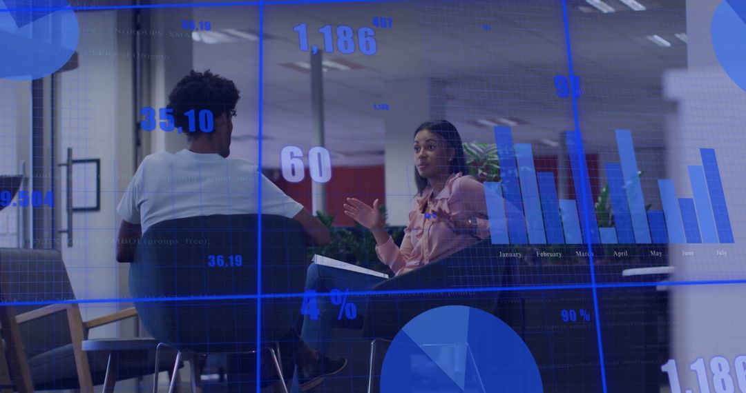 Diverse Colleagues Discussing Financial Data Analysis Insights