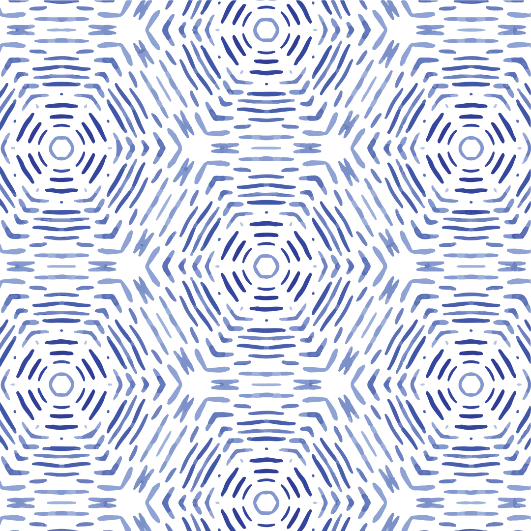 Geometric Blue Abstract Pattern on Transparent Background