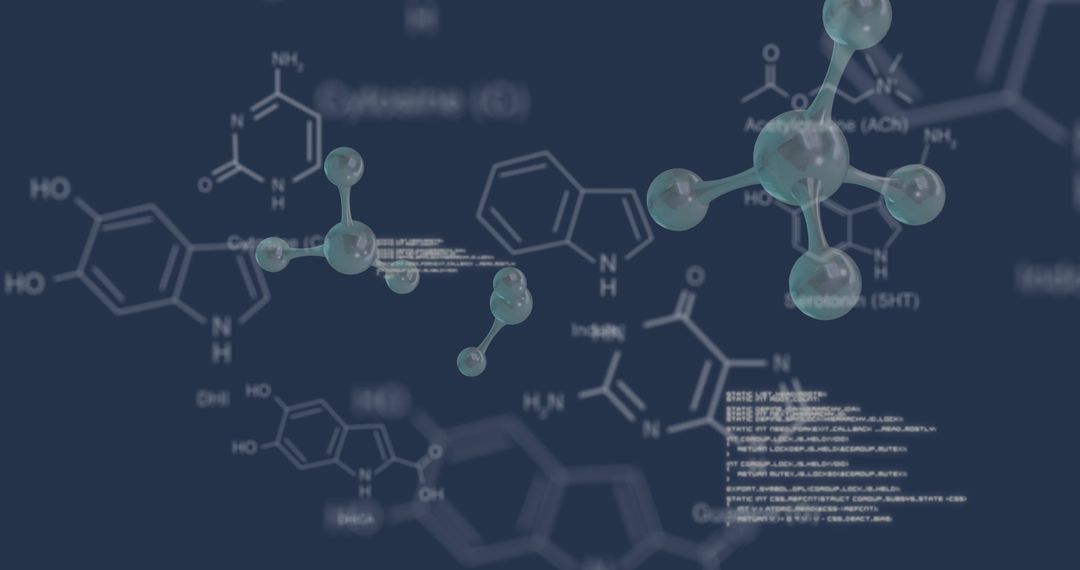 Chemical Formula with Digital Data Processing Interface Background