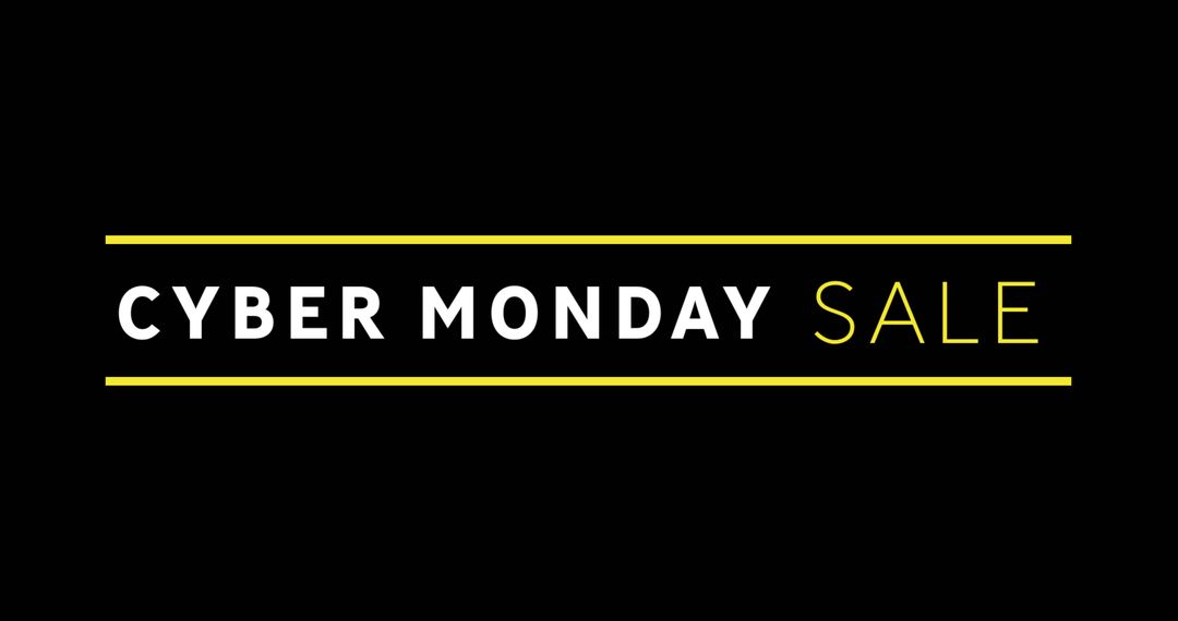 Cyber Monday Sale with Bold White and Yellow Design