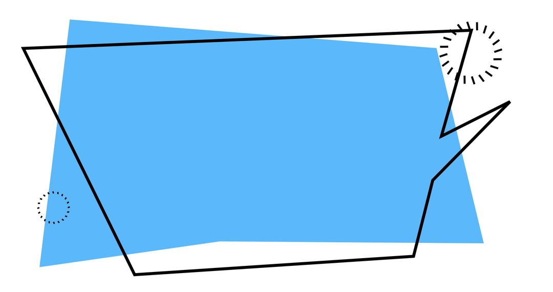 Abstract Blue Speech Bubble with Geometric Design