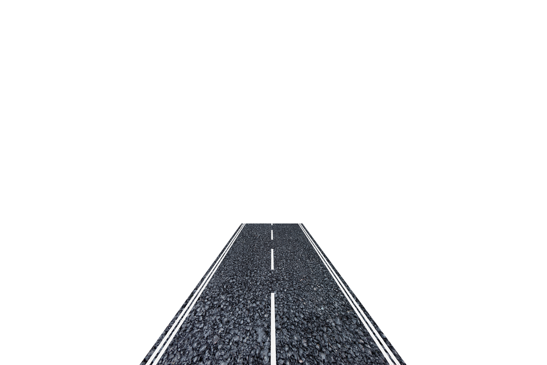 Empty Straight Road with White Stripes on Transparent Background - Download Free Stock Images Pikwizard.com