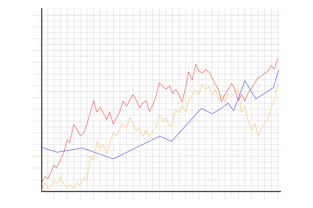 Colorful Diagrams on Transparent Grid Background for Business Analytics