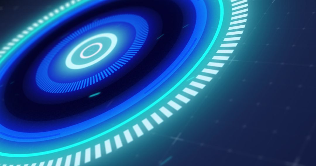 Futuristic Blue Scope Scanning Interface with Technology Glitches