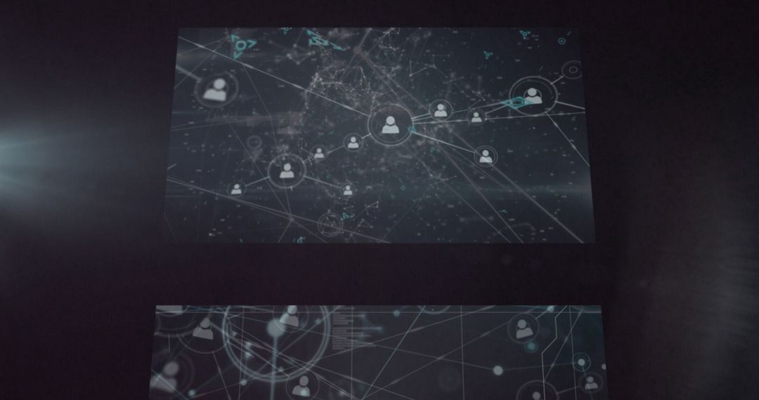 Global Network Connections in Futuristic Digital Interface