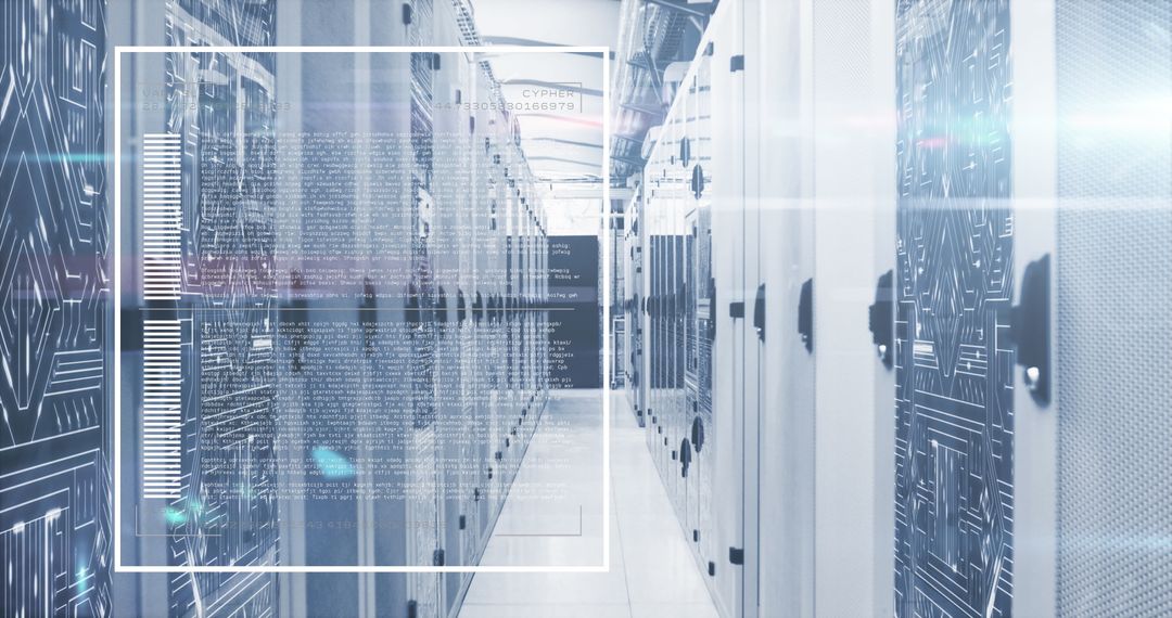 Futuristic Server Room with Advanced Data Interface