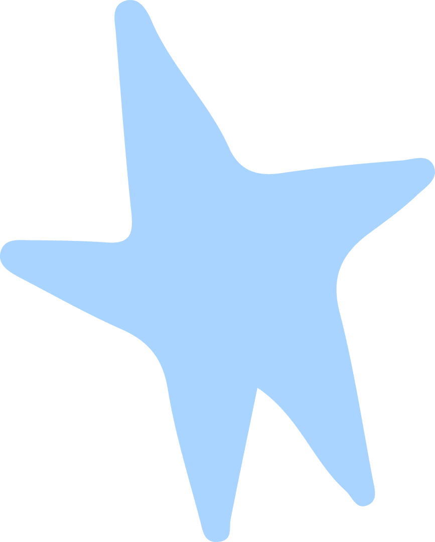 Abstract Light Blue Star on Transparent Background for Modern Design