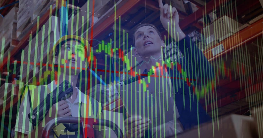 Logistics Team Analyzing Stock Inventory in Warehouse