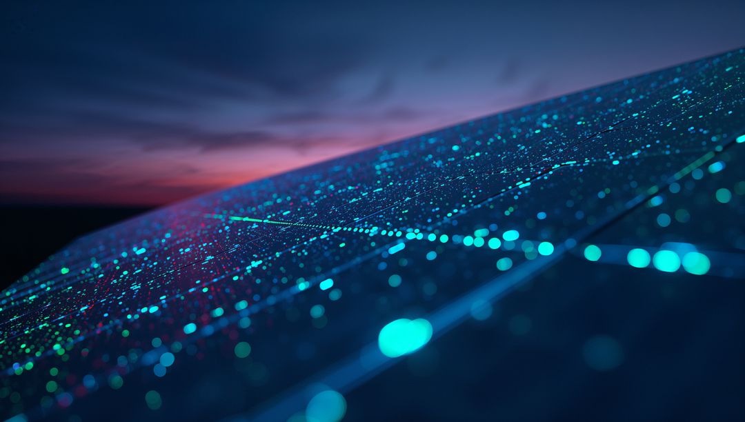 Futuristic Cyber Surface Under Twilight Sky