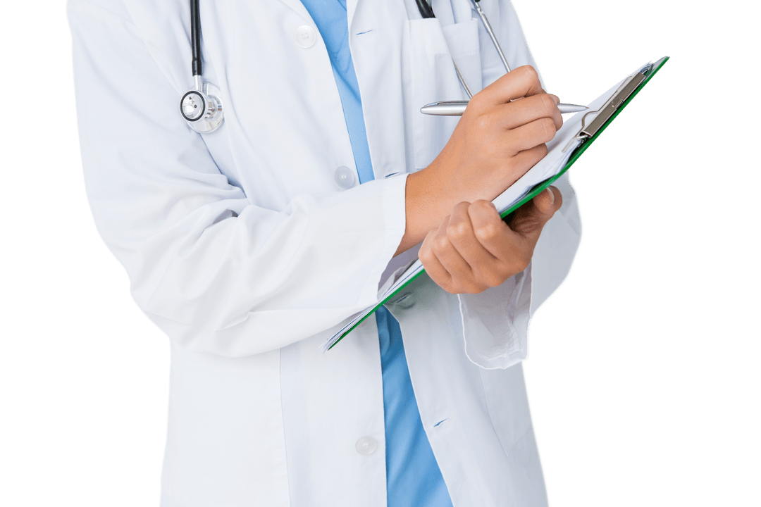 Medical Professional Writing Notes, Transparent Background
