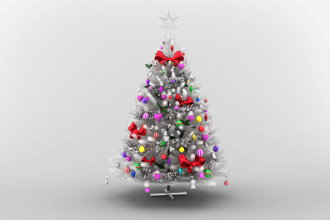 Transparent Christmas Tree with Multicolored Decorations