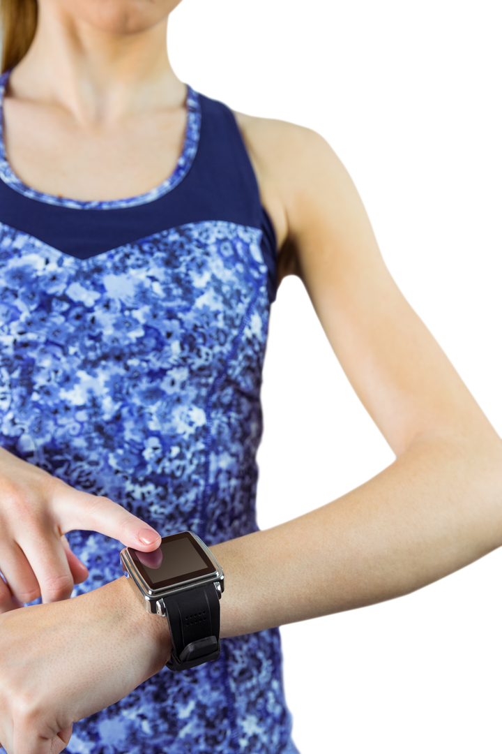 Transparent Fitness Enthusiast Checking Smartwatch - Download Free Stock Images Pikwizard.com