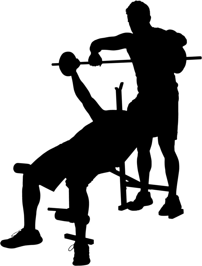 Digital Silhouette of Barbell Lifter on Transparent Background