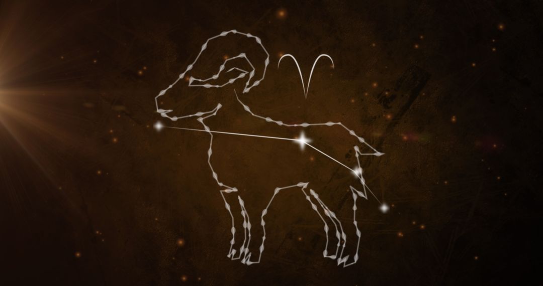 Aries Star Sign with Creative Constellation Design