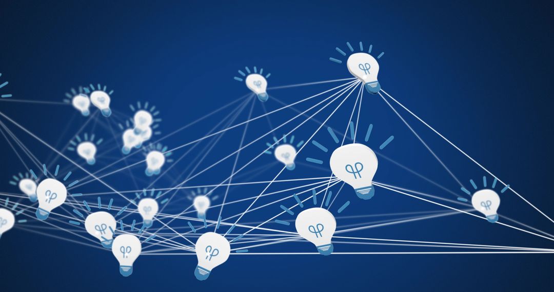 Network of Light Bulbs Icons Illustrating Innovative Connectivity