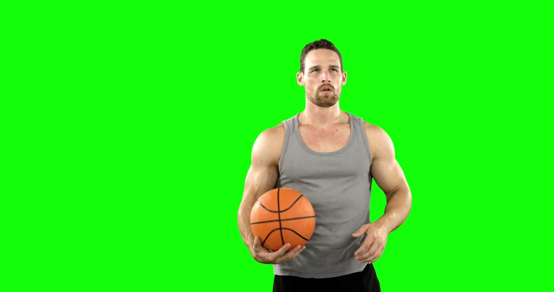 Man Holding Basketball Isolated On Green Screen - Free Images, Stock Photos and Pictures on Pikwizard.com