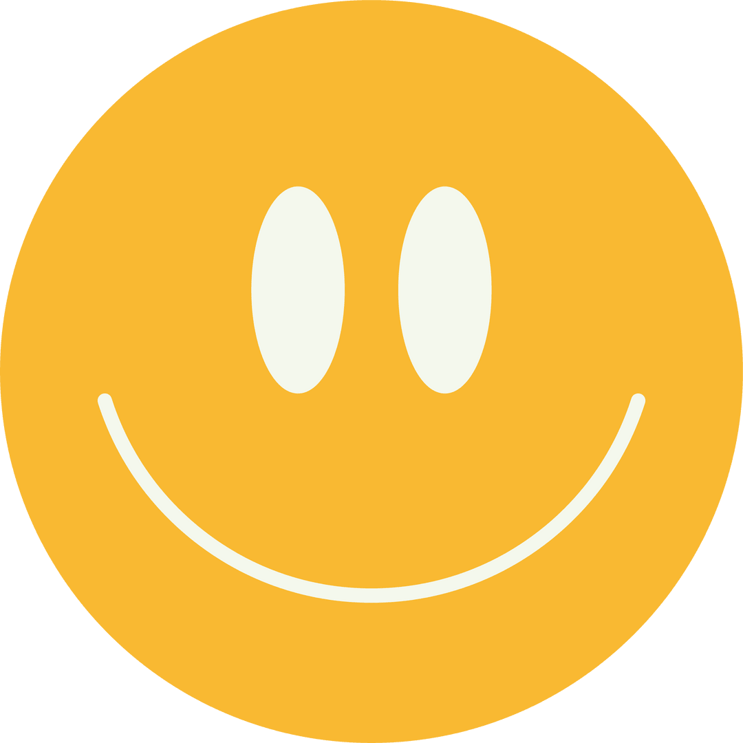Flat Design Glowing Smiley Face with Transparent Background
