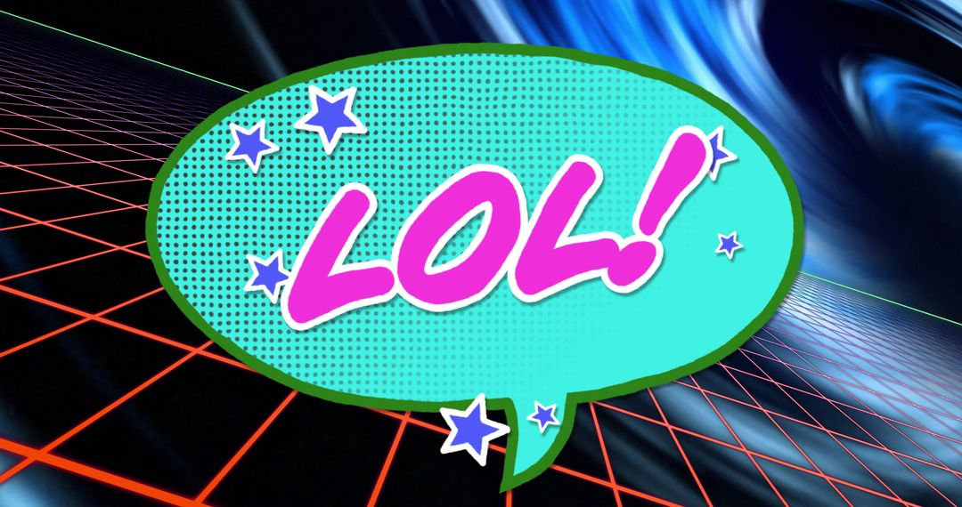 Vibrant Comic Style LOL in Neon Digital Space