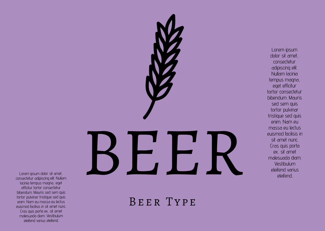 Promotional Craft Beer Poster with Barley Icon on Purple - Download Free Stock Templates Pikwizard.com