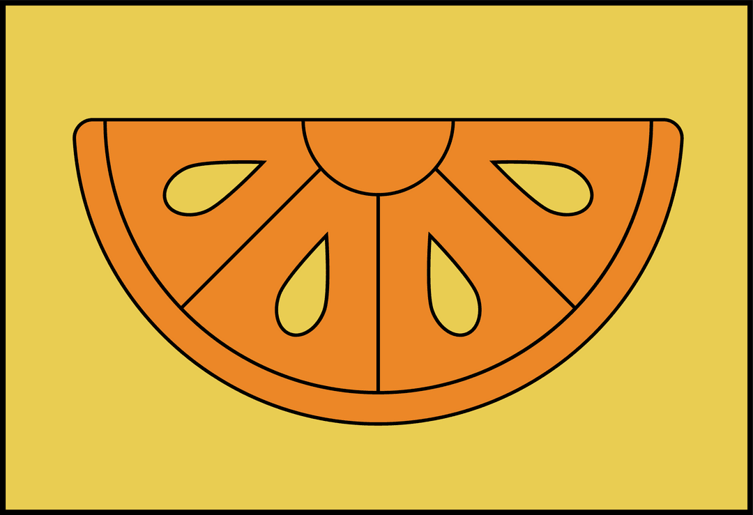 Vibrant Orange Citrus Slice on Transparent Background