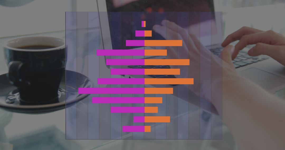 Data Analysis Projection with Double Bar Charts on Screen