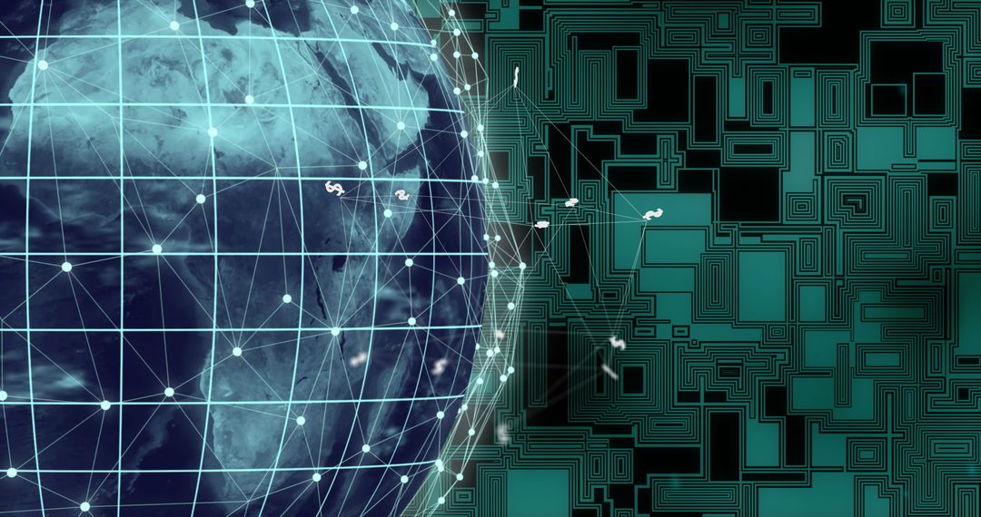 Futuristic Digital Globe Transitioning to Circuit Board Design