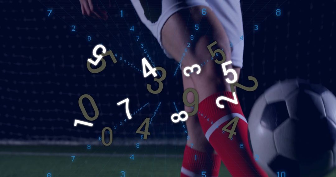 Soccer Player with Performance Analytics Overlay in Motion