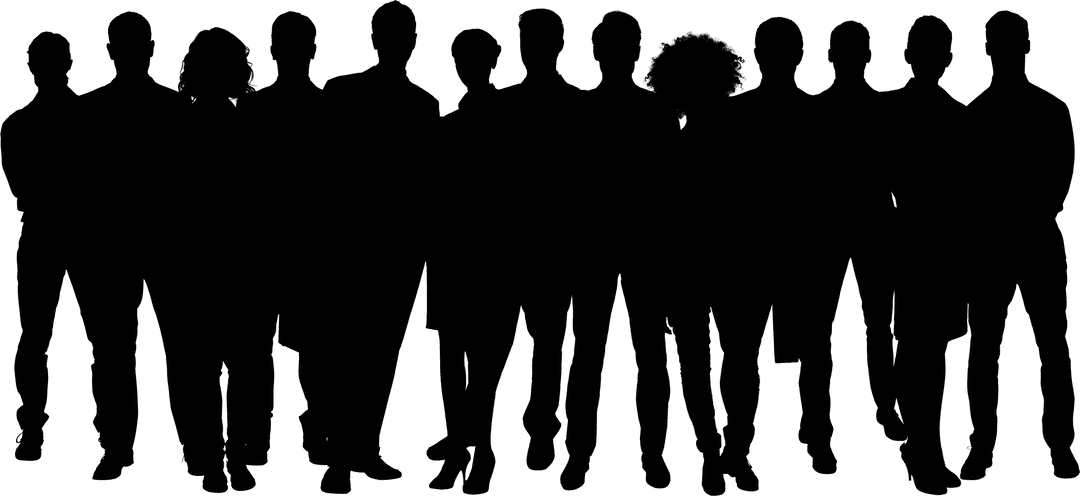 Transparent Business Colleagues Collaboration Silhouettes