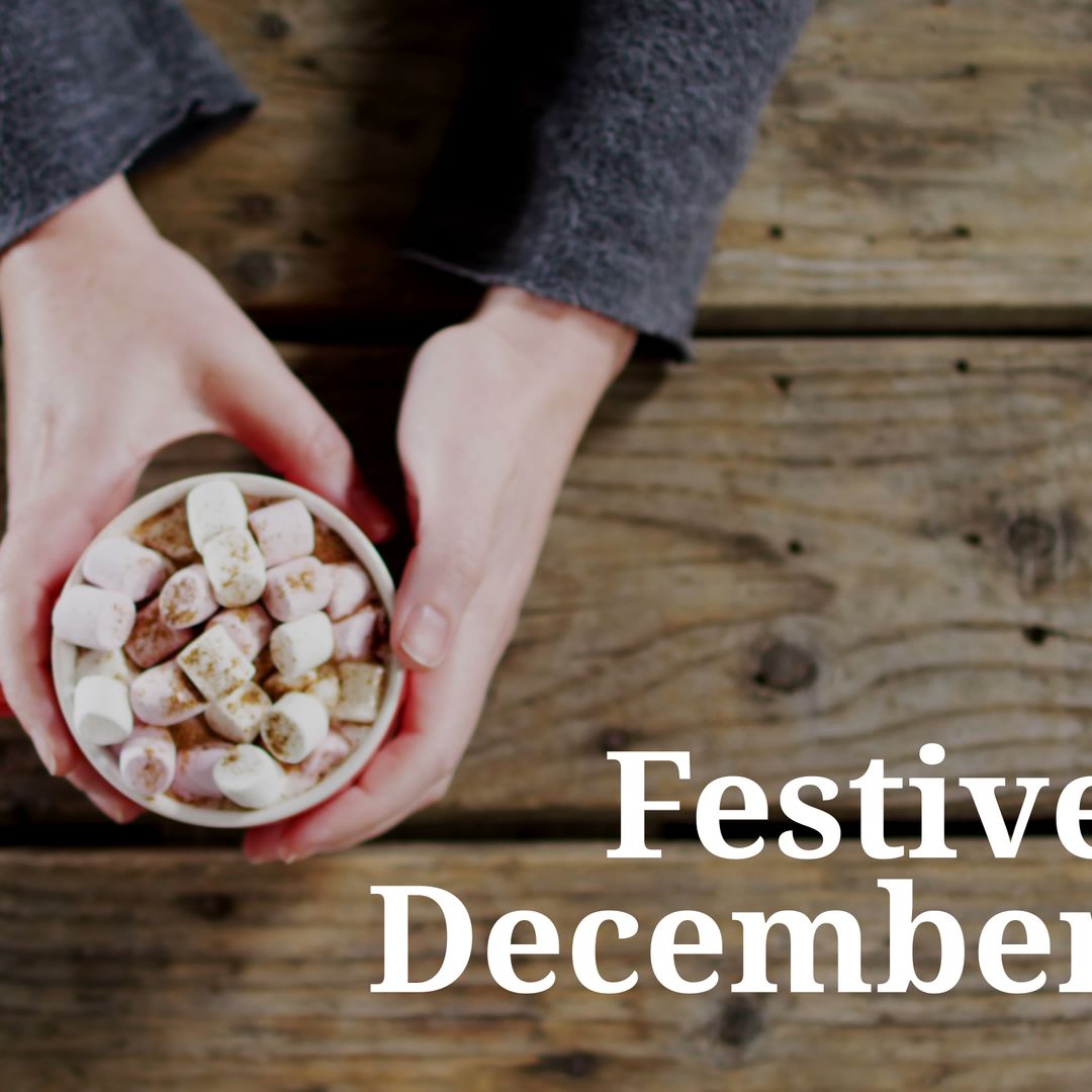 Cozy Hot Chocolate with Marshmallows on Rustic Wood