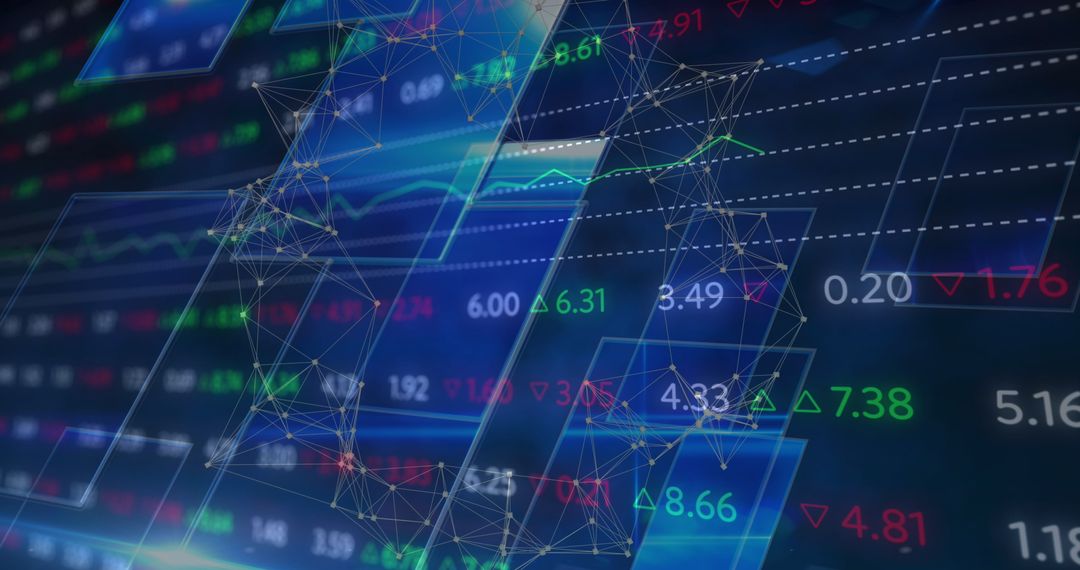 Abstract Financial Data and Digital Connections Interface
