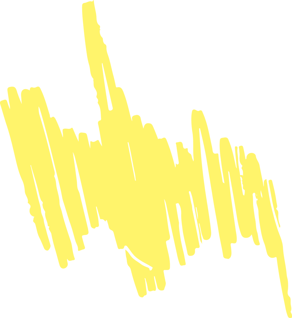 Dynamic Yellow Scribble on Transparent Background for Modern Designs