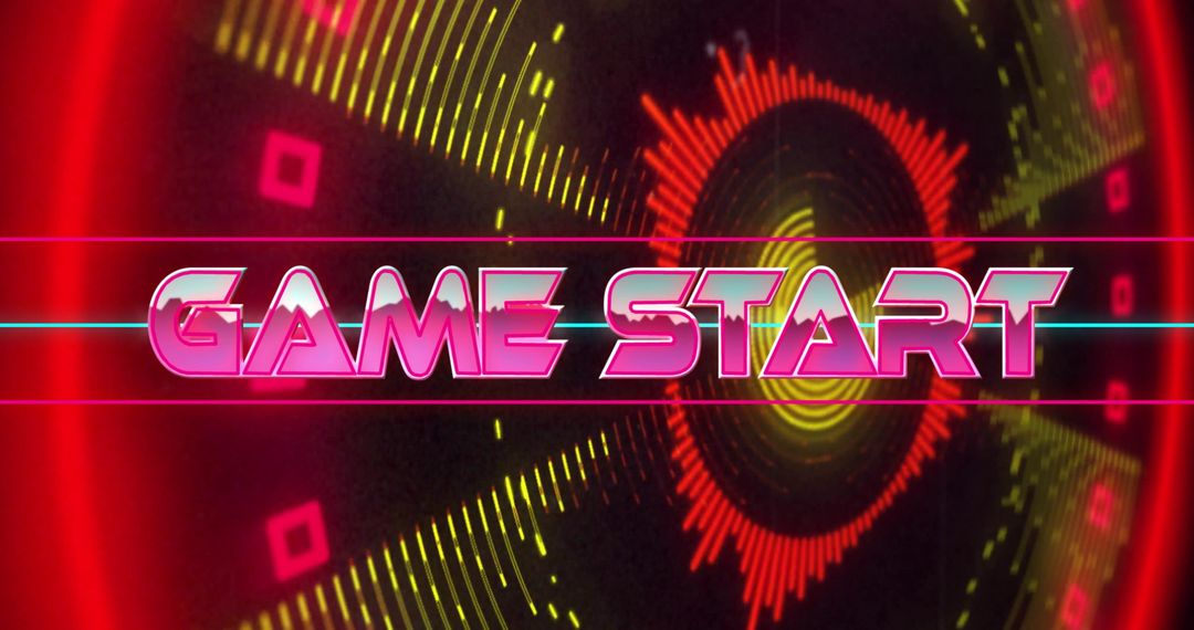 Retro-Futuristic Game Start Interface with Neon Highlights
