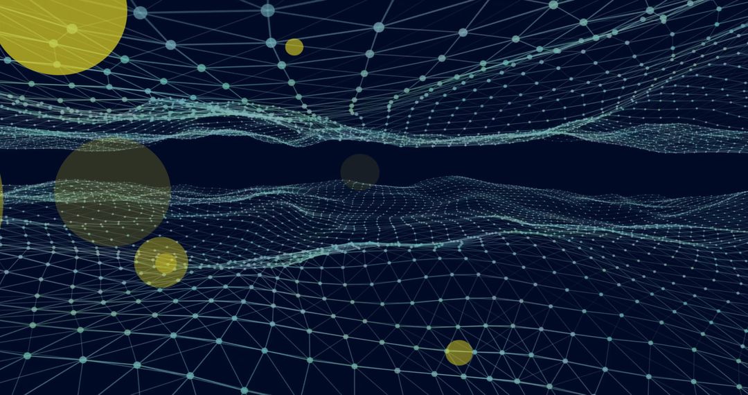 Abstract Digital Network with Glowing Nodes Representation