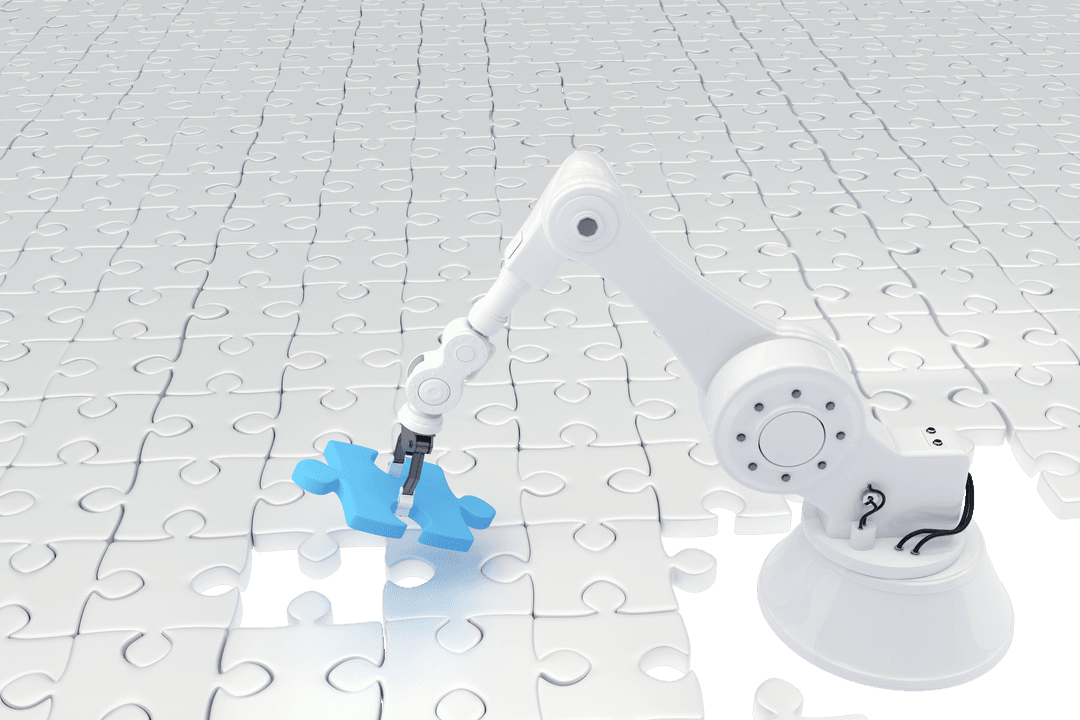 Transparent Robot Arm Solving Puzzle Piece Bot Technology - Download Free Stock Images Pikwizard.com
