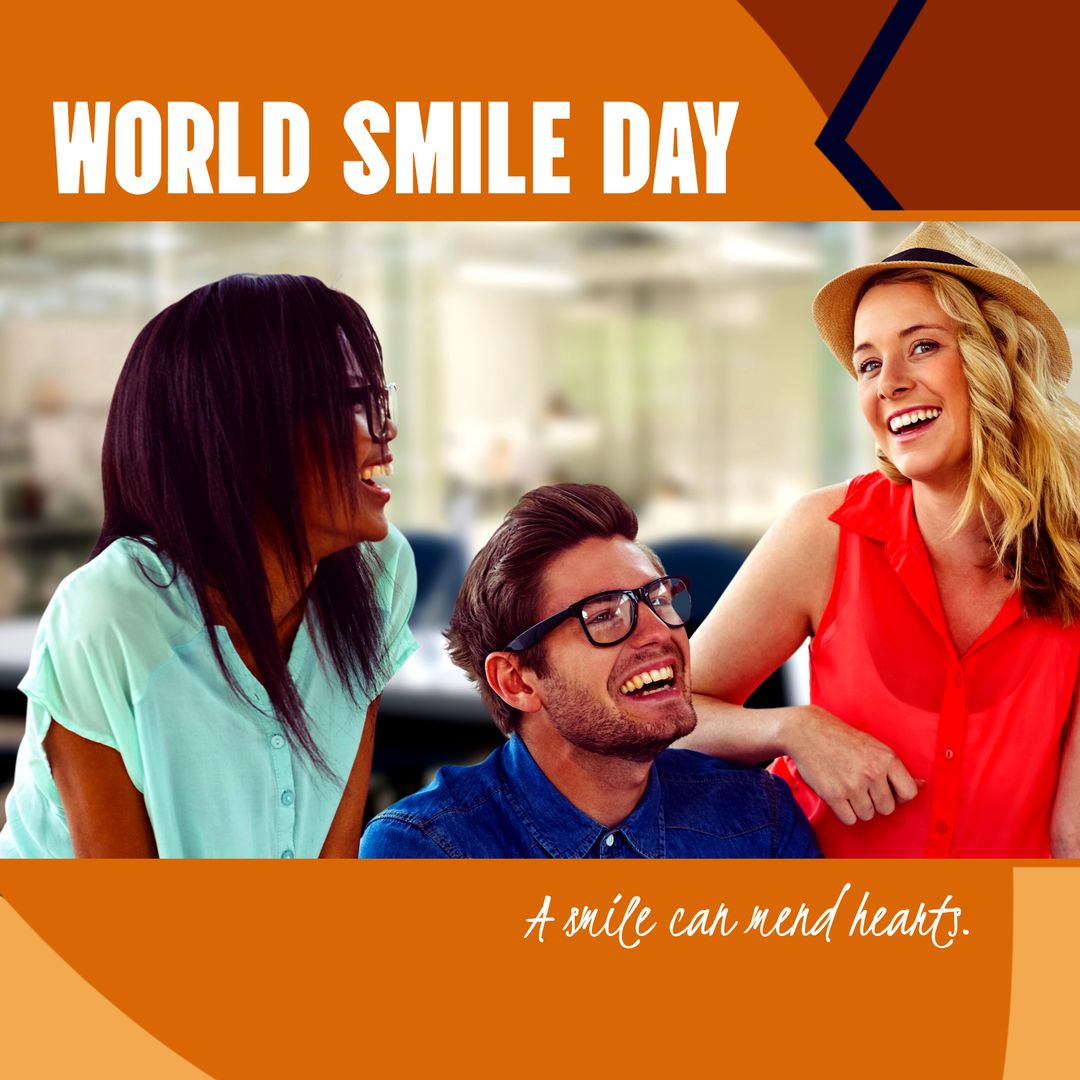 Diverse Friends Celebrating World Smile Day Together