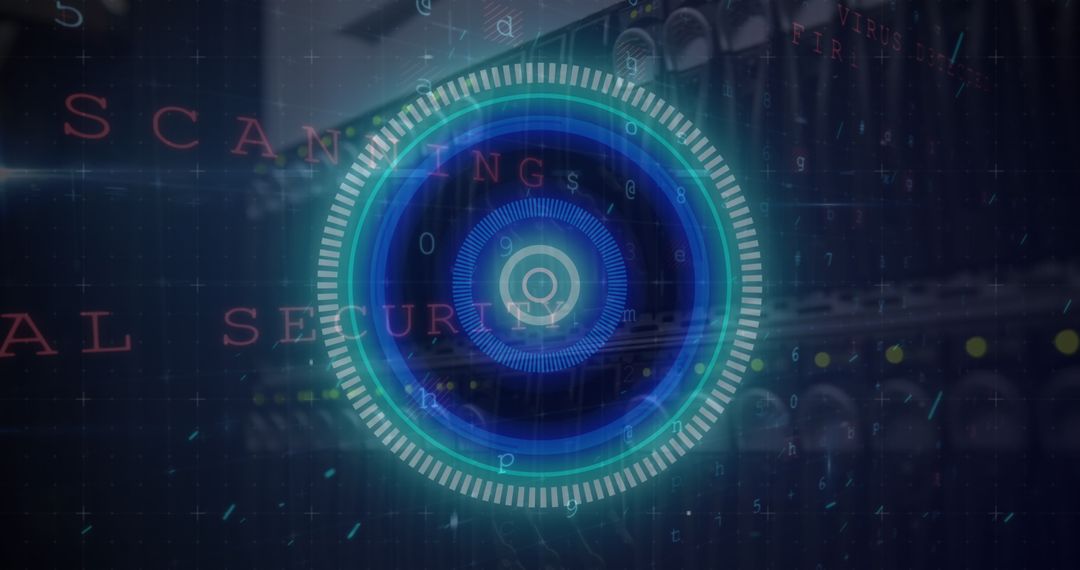 Futuristic Cybersecurity Interface with Scanning Elements