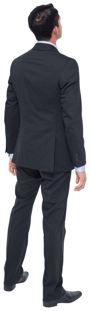 Businessman Standing Back on Transparent Background Isolated
