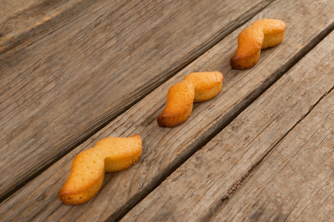 High angle view of mustache shape cookies - Free Images, Stock Photos and Pictures on Pikwizard.com