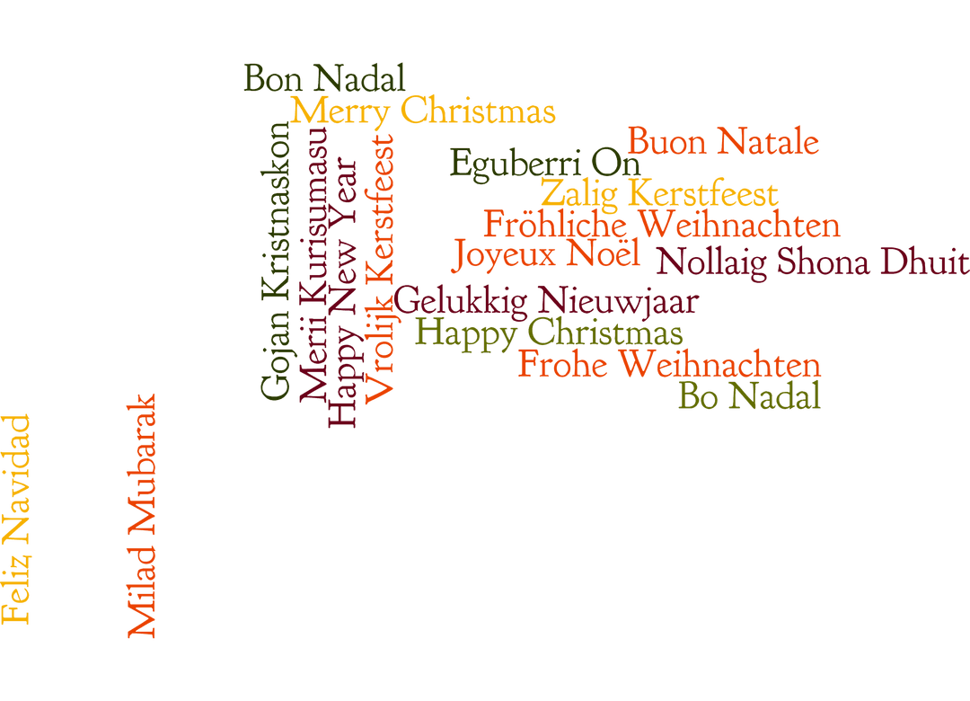 Merry Christmas Text Collection on Transparent Background